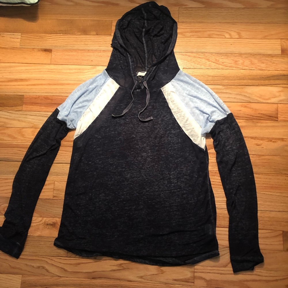 Blue hooded sweater
